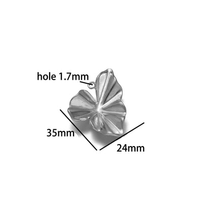 Vintage Stainless Steel18k Gold Plated Heart Flower Leaves Charms Pendant for DIY Jewelry Necklace Earring Making