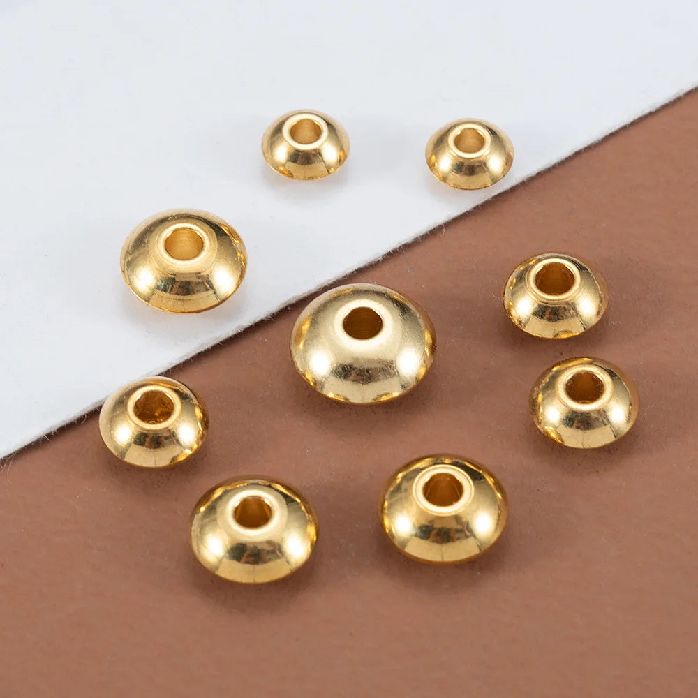 A1861 Hot 18k Gold Silver Stainless Steel Charm Rondelle Necklace Bracelet Making Charm Spacer Beads for Diy Jewelry