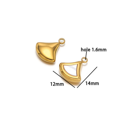Fashion 18k Gold Plated Stainless Steel Enamel Star Moon Sector Water Drop Charm Pendant for DIY Necklace Jewelry Making