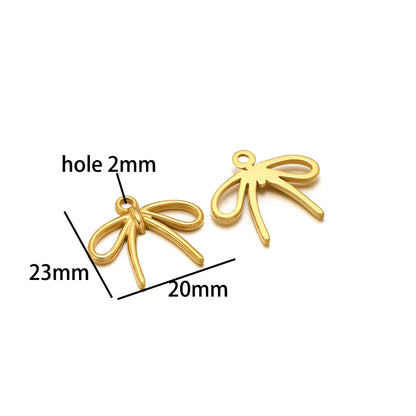 New Handmade DIY Jewelry Accessories 18k Gold Plated Stainless Steel Pearl Bowknot Charm Pendant for Women Jewelry Making