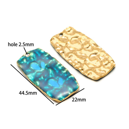 Fashion Simple Geometric 18k Gold Plated Stainless Steel Enamel Round square Oval Charm Pendant for DIY Necklace Jewelry Making