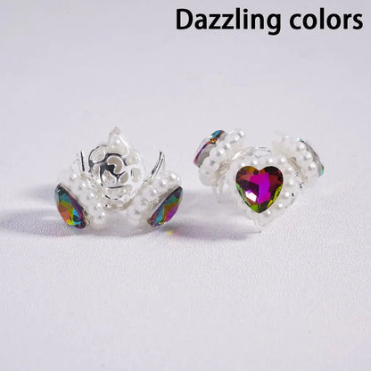 Handcrafted Silver Bead Caps Metal Bead Cages with Heart Pearl Chains for DIY Bracelet Charm Projects