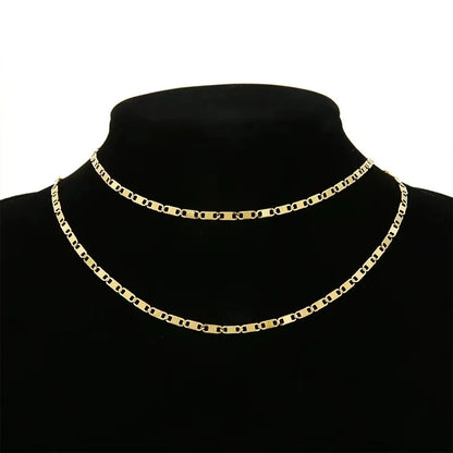 A1090 Fashion 2.7mm Stainless Steel Chain 18k Gold Non Tarnish Necklace Bracelet Jewelry Bulk Chain for Diy Wholesale