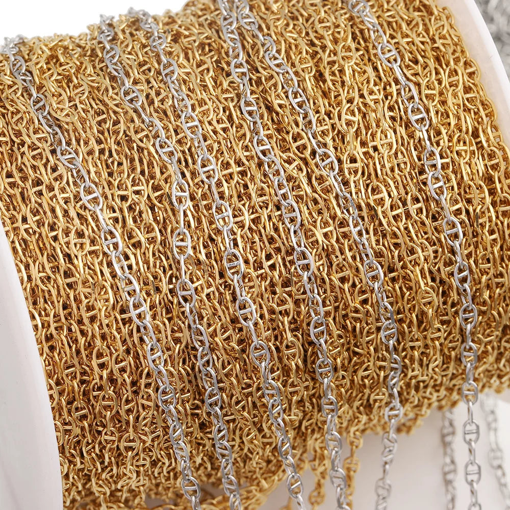 D564 Hot Infinity Bulk Roll Chain Vacuum Plated Stainless Steel Necklace Bracelet Making Chain Wholesale