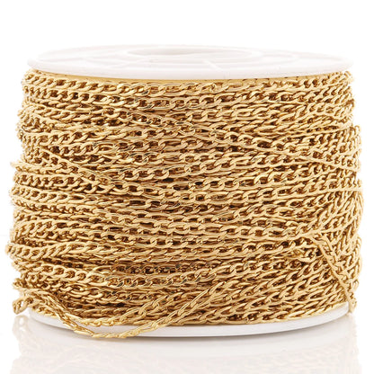 E481 2mm Removable Threaded Cuban Stainless Steel Chain Jewelry Making Loose Chain Bracelet Necklace Earring Chains
