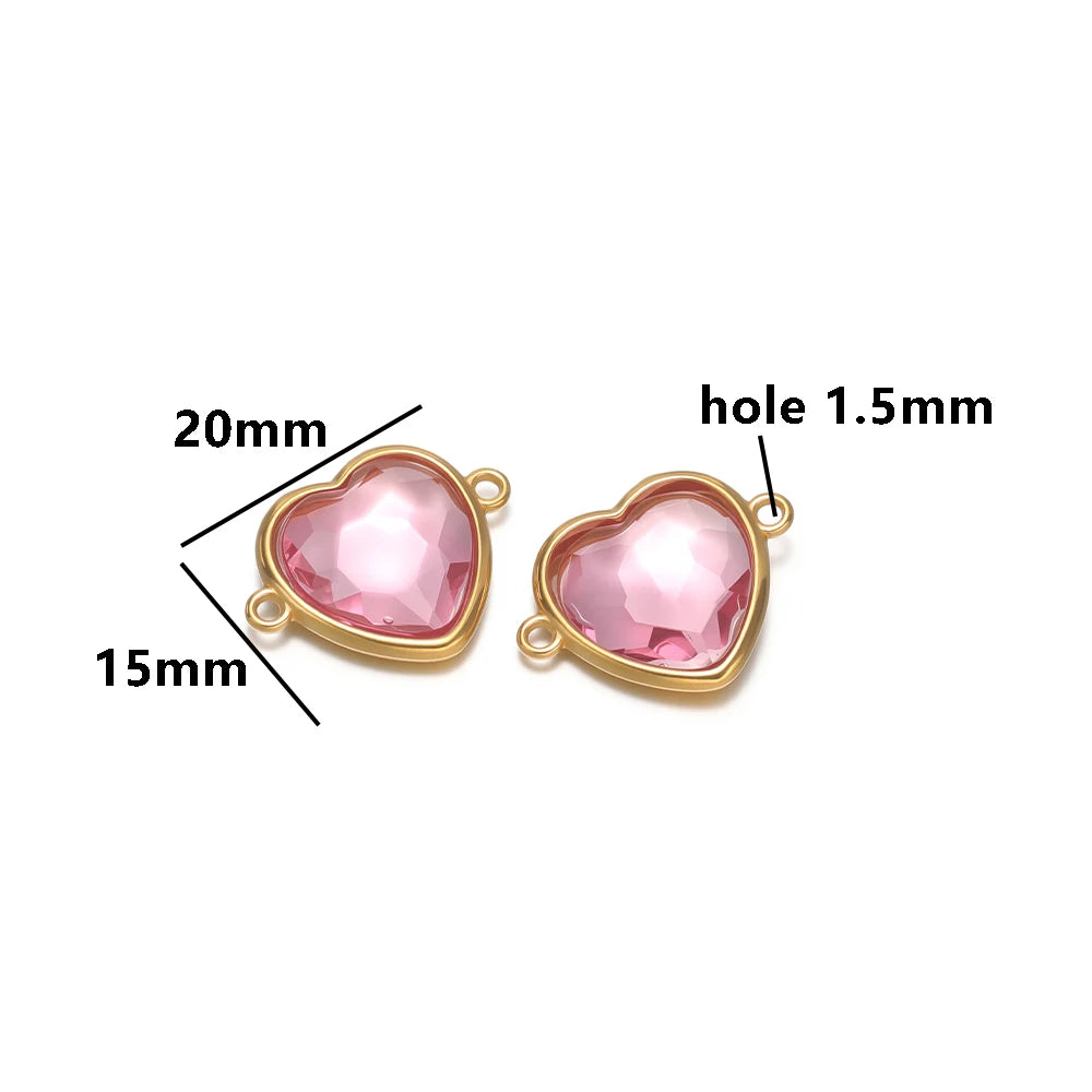 Fashion Stainless Steel 18k Pvd Gold Plated Heart Shaped Charms Pendant for DIY Jewelry Necklace Making