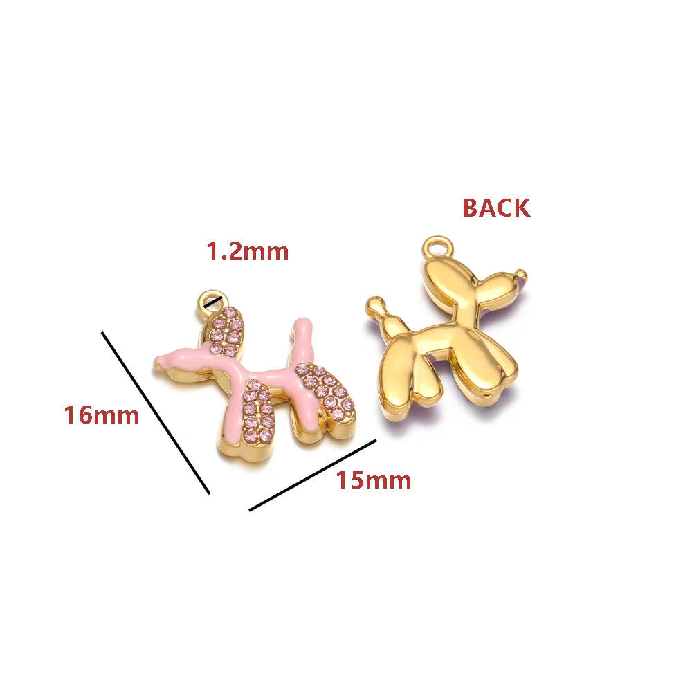 Enamel Charms 18k Gold Plated Stainless Steel Double Hole Pearl Charm Pendant DIY Jewelry Making Accessories Jinrou