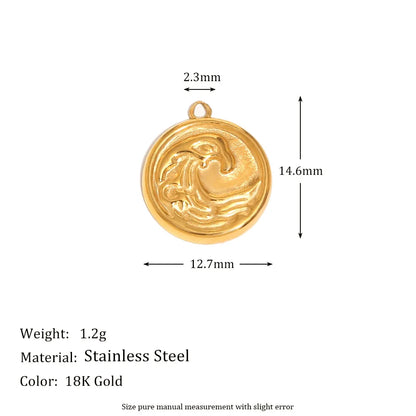 Fashion Stainless Steel 18k Gold Plated Heart Lock Flower Charms Pendant for DIY Jewelry Necklace Making