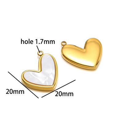 Enamel Heart Pendant 18k Gold Plated Stainless Steel square Oval Round Charm Pendant for Women Jewelry Making Accessories