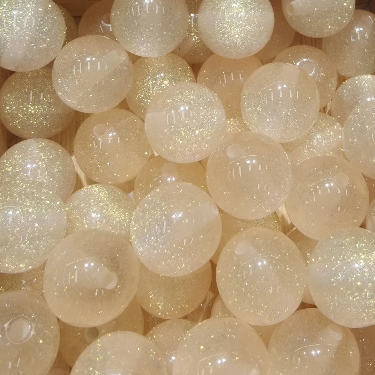 16mm   200pcs Acrylic  Star River Series Resin Shinny Glitter Beads for Pen Chunky  Necklace DIY Jewelry Making