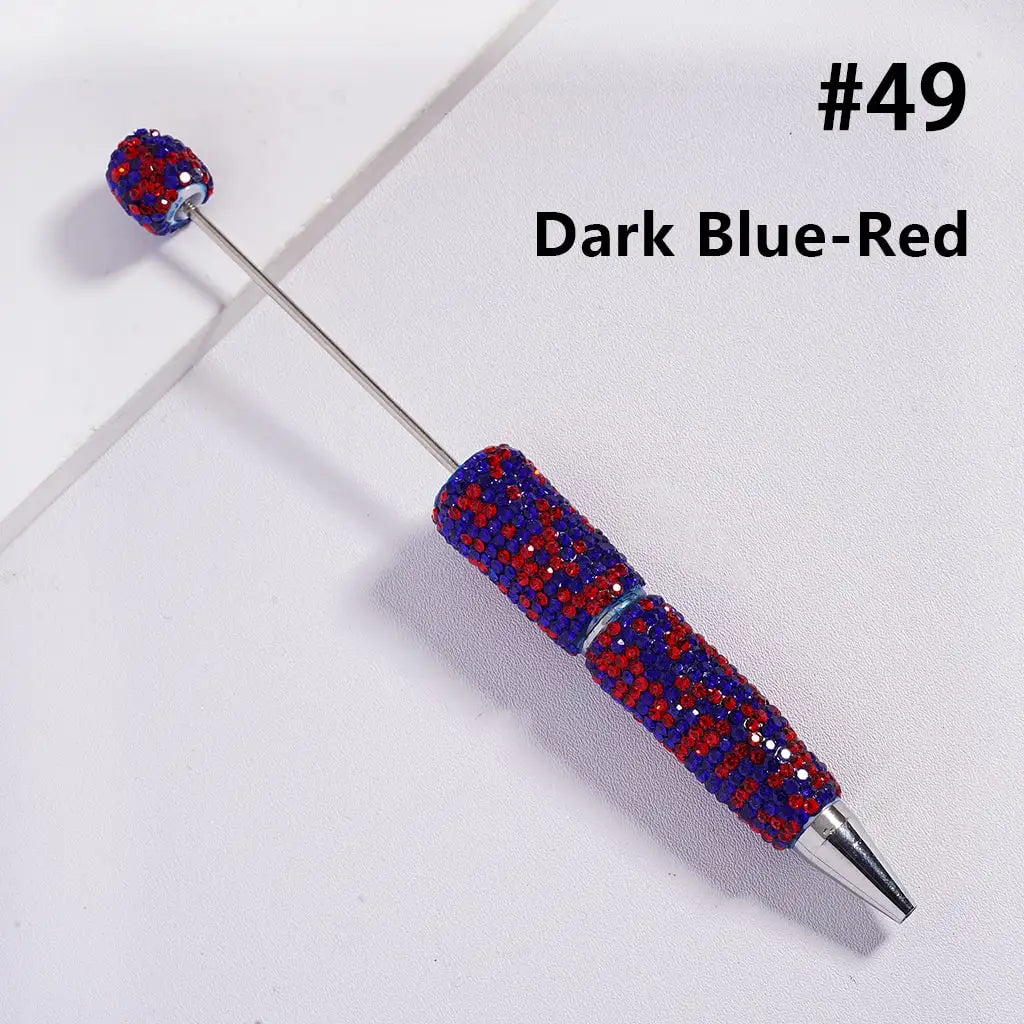 Full Rhinestone Beadable Clay Ballpoint Pens - DIY Beaded Plastic Pen for School Office Gift
