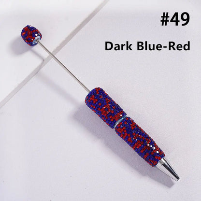 Full Rhinestone Beadable Clay Ballpoint Pens - DIY Beaded Plastic Pen for School Office Gift