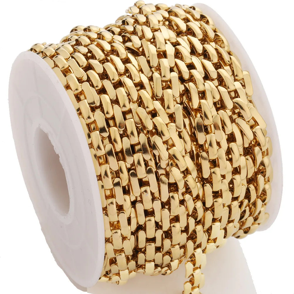 B4934 Vaccum 18k Gold Chain Stainless Steel Silver Watch Chain Necklace Accessory Bulk Thunk Chain for Diy