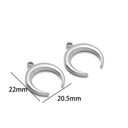 Top Quality Stainless Steel 18k Gold Plated Moon  Light Luxury Niche Design Pendant for Women's Jewelry Necklace