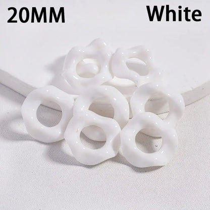 Solid Color Acrylic Beads with Wavy Shape Spacer for Pen Accessories Large Hole 20mm