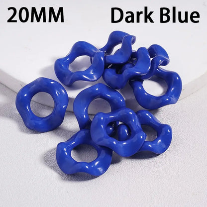 Solid Color Acrylic Beads with Wavy Shape Spacer for Pen Accessories Large Hole 20mm