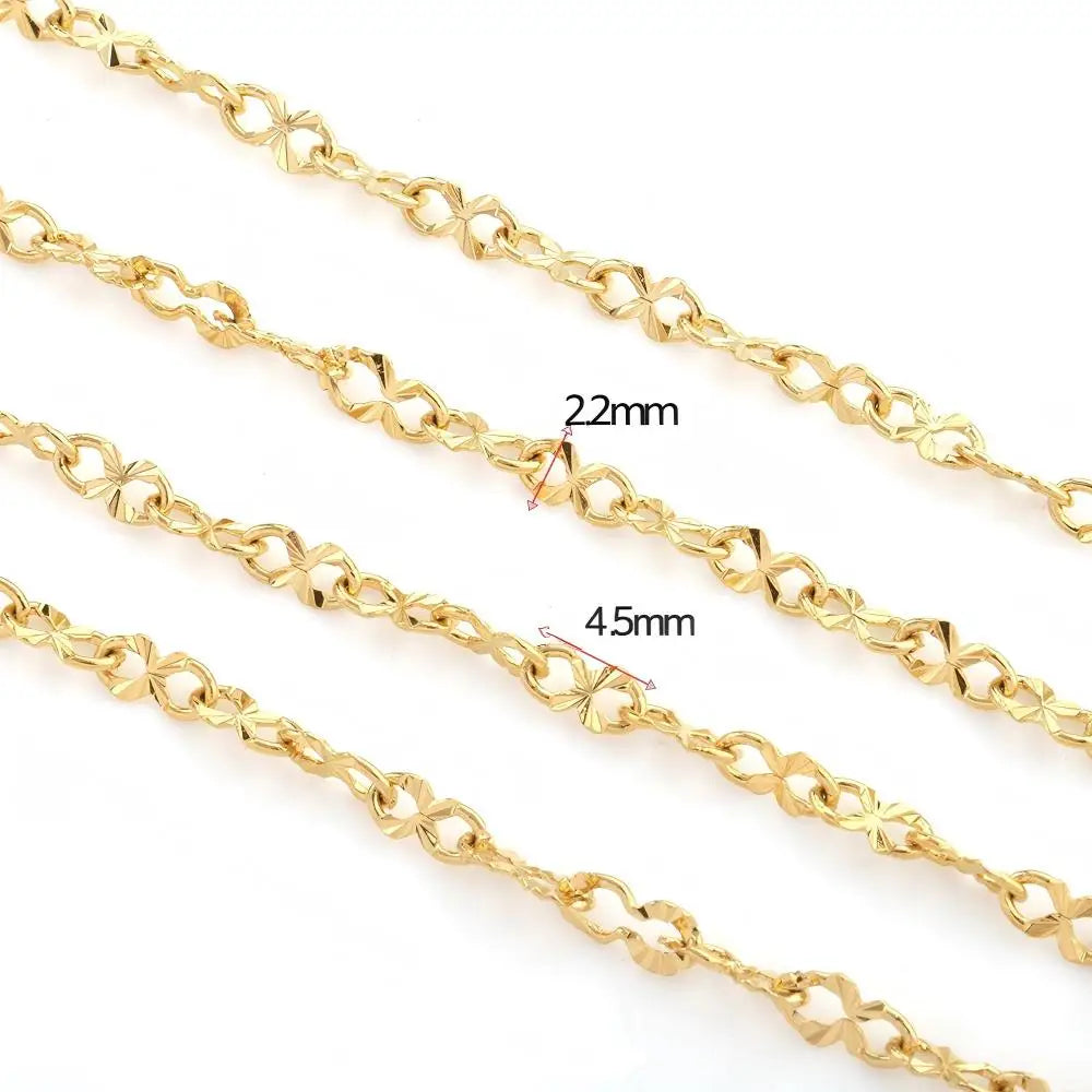 D513 High Quality Vacuum Plating 18k Gold Stainless Steel Chain Bulk Roll Chain for Necklace Bracelet Making