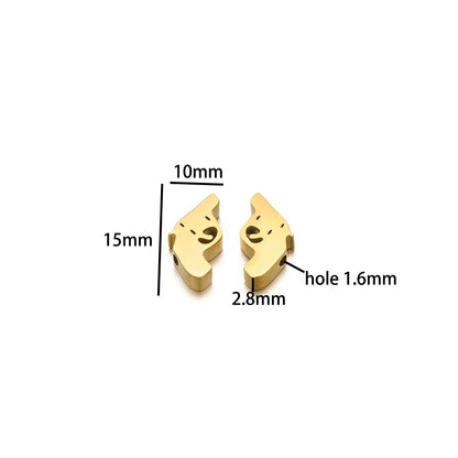 Fashion 304 Stainless Steel 18k Gold Plated Gun Moon Bat Elephant Charm Pendant for Jewelry Necklace Bracelet Making Accessories