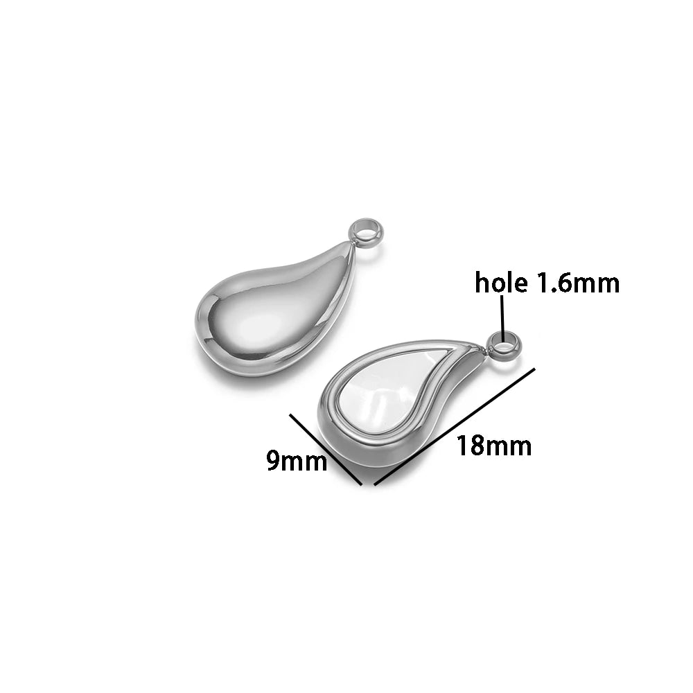 Fashion 18k Gold Plated Stainless Steel Enamel Star Moon Sector Water Drop Charm Pendant for DIY Necklace Jewelry Making
