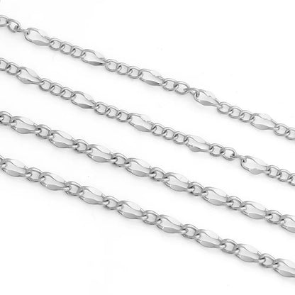 D953 Hot Waterproof Stainless Steel Chain 18k PVD Gold Plated Figaro Chain for Necklace Bracelet Making Diy