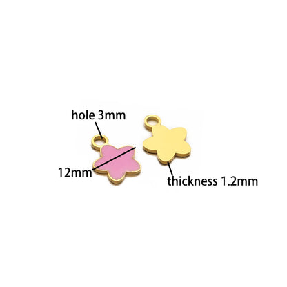 Cute Stainless Steel 18K Gold Plated Enamel Banana Cherry Butterfly Watermelon Charm Pendant for Jewelry Earring Necklace Making