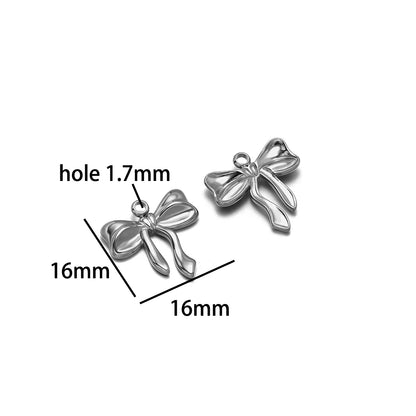 New Handmade DIY Jewelry Accessories 18k Gold Plated Stainless Steel Pearl Bowknot Charm Pendant for Women Jewelry Making