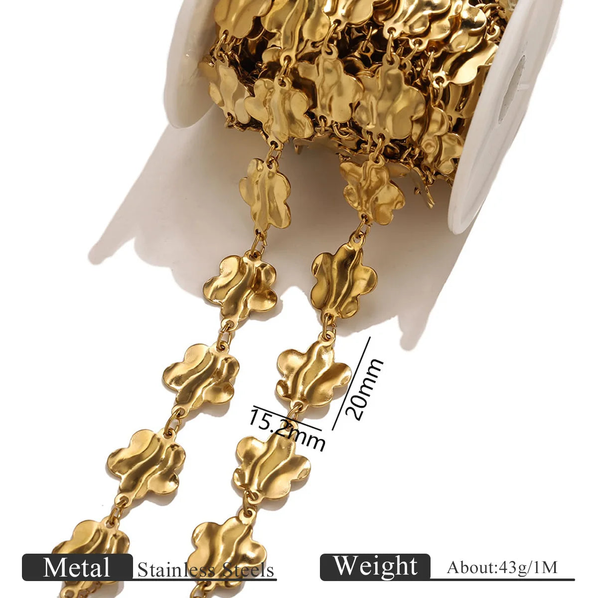 B419 New Irregular Stainless Steel Gold Chain Disc Butterfly Star Hollow Roller Chains Jewelry for Necklace Bracelet