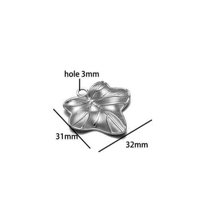 Vintage Stainless Steel18k Gold Plated Heart Flower Leaves Charms Pendant for DIY Jewelry Necklace Earring Making