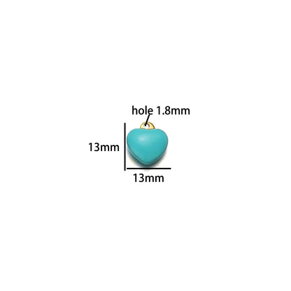 Colorful Heart Shaped Pendant Stainless Steel 18k Gold Plated Enamel Charms Pendant for Women Jewelry Necklace Making