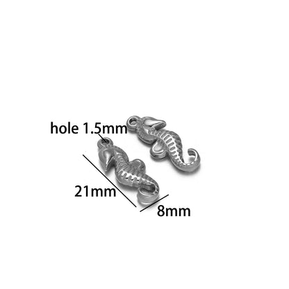 5pcs/bag Gold Plated Stainless Steel Horse Sea Horse Pearl Charm Pendant for DIY Jewelry Necklace Making