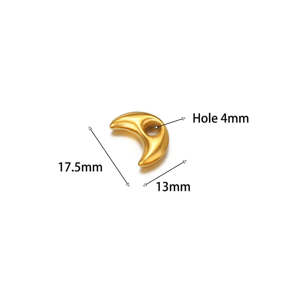 Non Tarnish Stainless Steel18k Gold Plated Hollow Star Heart Square Flower Charms Pendant for DIY Jewelry Earring Making
