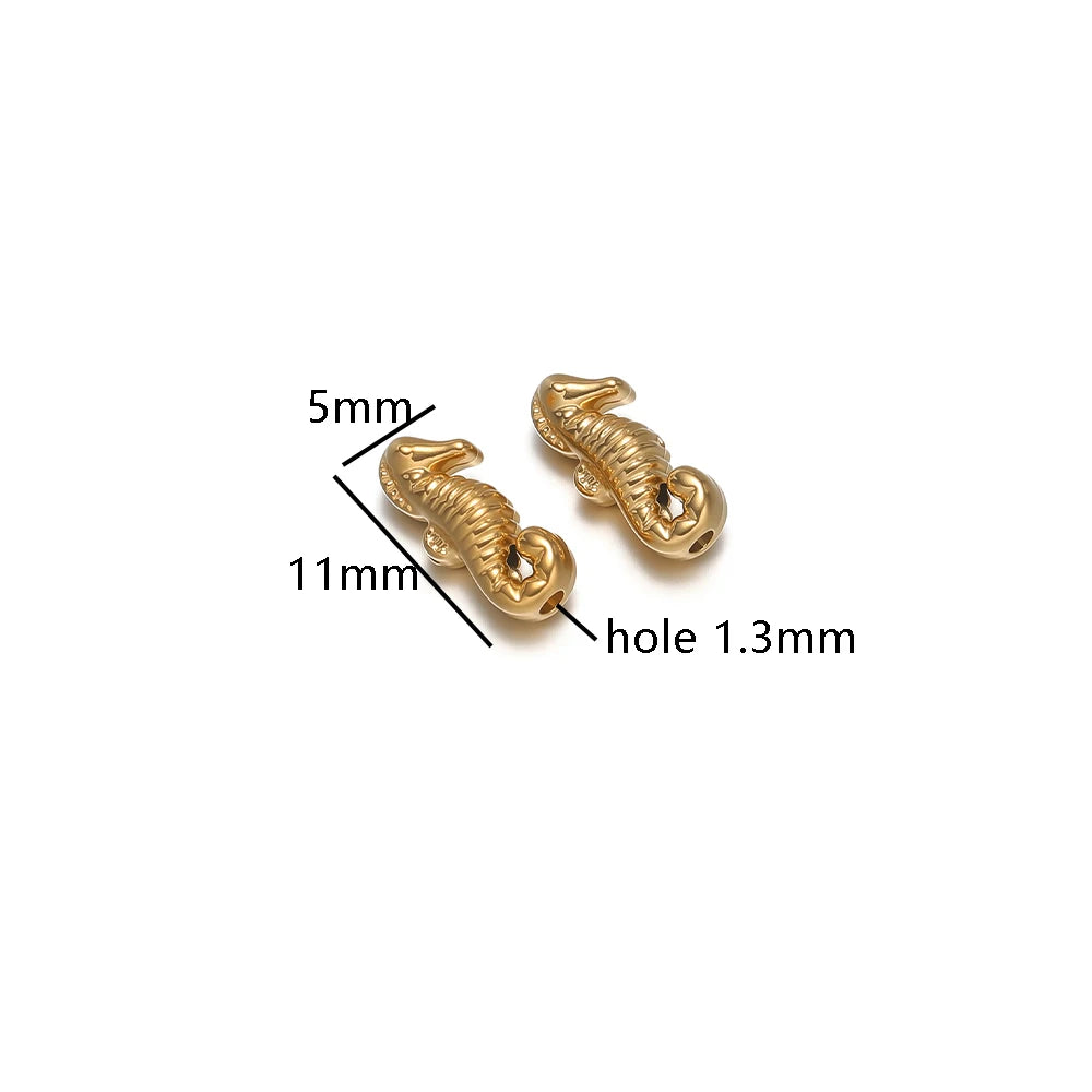 Wholesale 18k Gold Plated Stainless Steel Snail Turtle Starfish Eephant Charm Pendant for DIY Necklace Jewelry Making