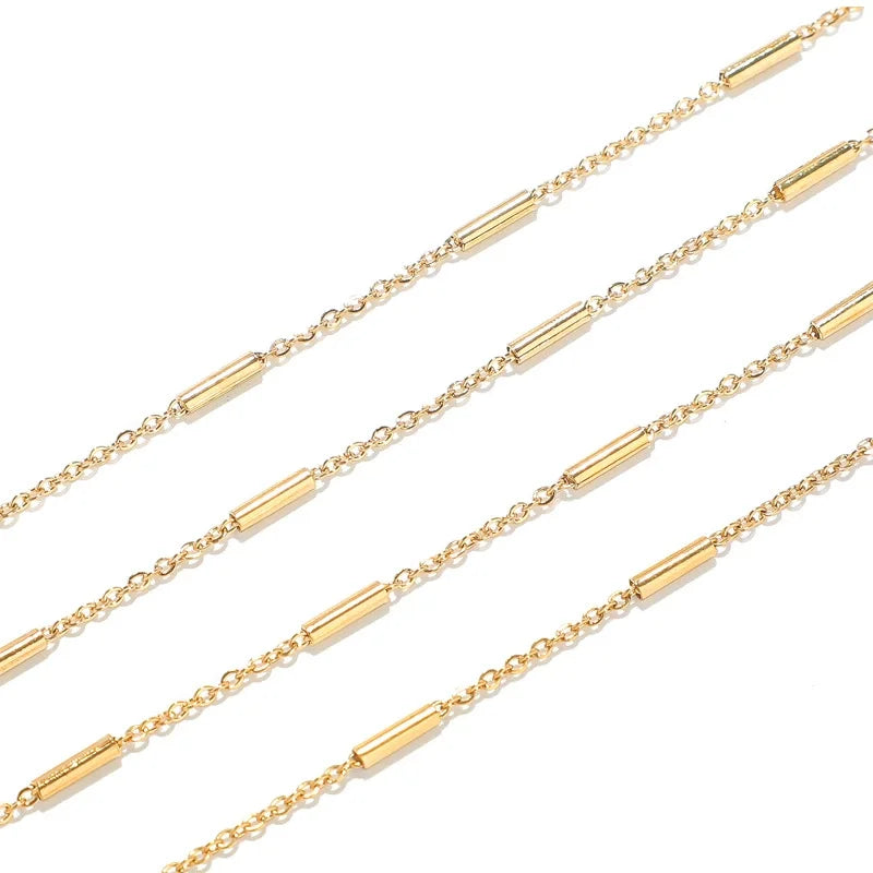 B346 High Quality Gold 14k 18k 24k Gold Silver Chain Stainless Steel for Necklace Bracelet Diy Making Jewelry Accessory