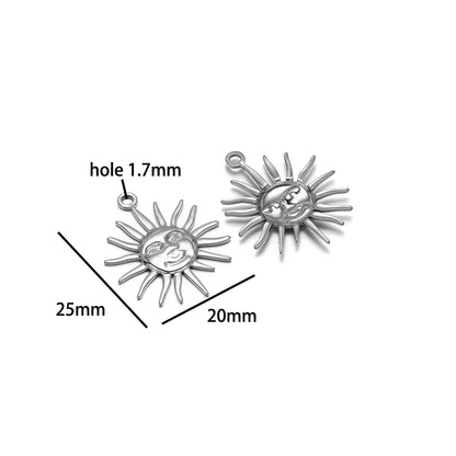 Vintage  DIY Charm 18k Gold Plated Stainless Steel Sun Starfish Flower Charm Pendant for Handmade Necklace Jewelry Making