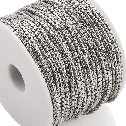 D383 Non Tarnish Stainless Steel Chain Bulk Roll 18k Gold Plated Necklace Bracelet Anklet Making Diy Chain