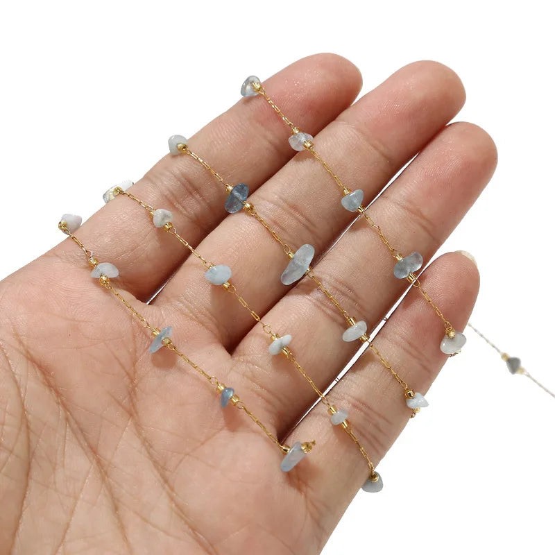 B4760 360L Stainless Steel Chain 18k Gold Chain Waterproof Crystal Stone Chain for Men Jewelry