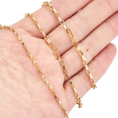 B2075 1.5mm 2mm Paper Clip Chain Ins Hot Stainless Steel Chain Jewelry Chain for Diy Making