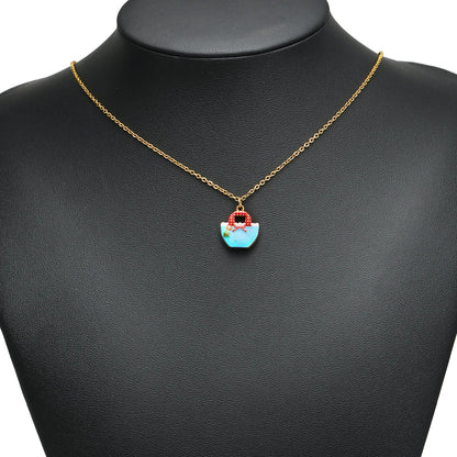 High Quality Jinrou 18K Gold Plated Stainless Steel Enamel Handbag Shape Pendant for Necklace and Earrings Jewelry Making