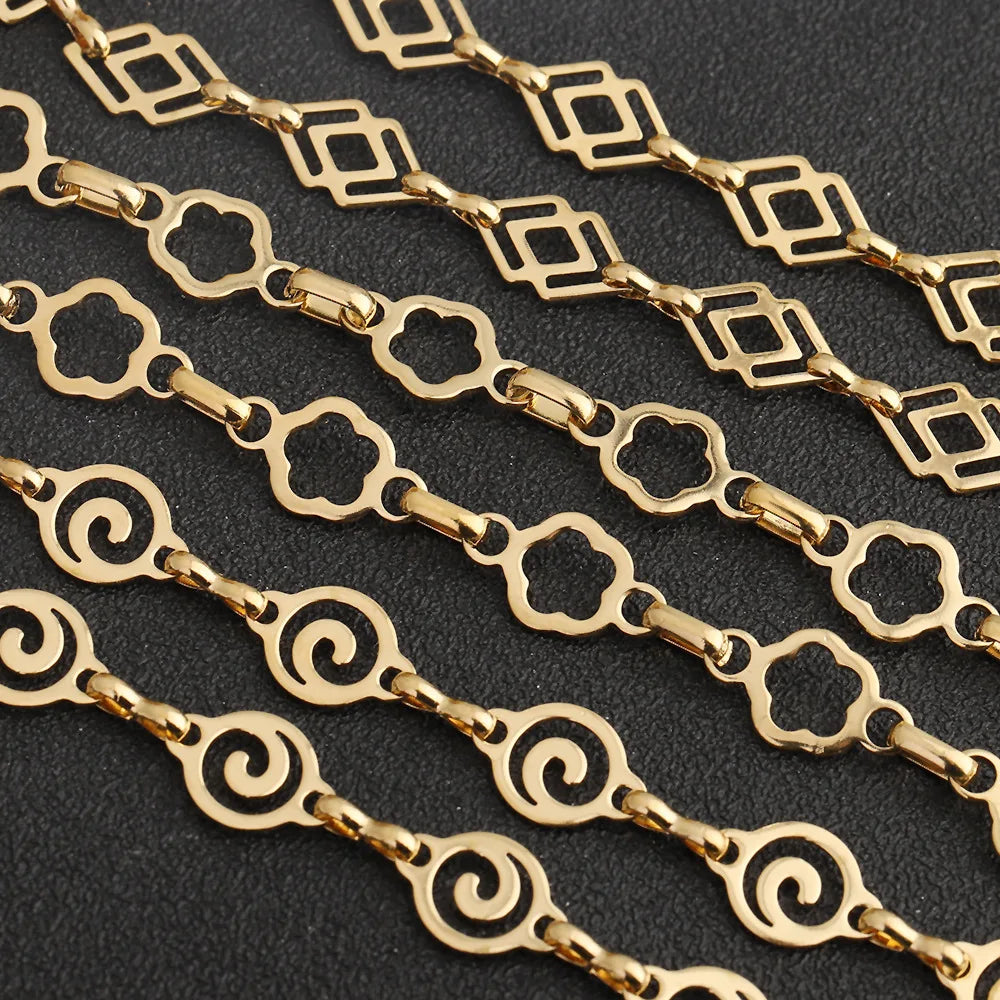 D647 Non Tarnish Wholesale Stainless Steel Spiral Chain Fade Resistant Accessories for DIY Necklace Bracelet Jewelry Making
