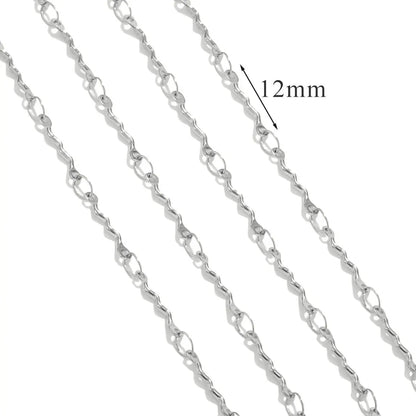 A2913 Fashion 18k Gold Plated Stainless Steel Chain Silver Necklace Bracelet Bulk Chain for Jewelry Diy Making