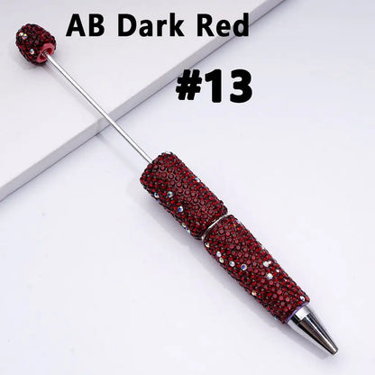 Full Rhinestone Beadable Clay Ballpoint Pens - DIY Beaded Plastic Pen for School Office Gift