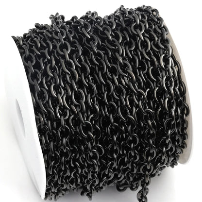 D1049 Gun Black Plating Stainless Steel Jewelry Necklace Bracelet Body Chains Truck Cuban Paper Clip Roller Fashion Men Chains