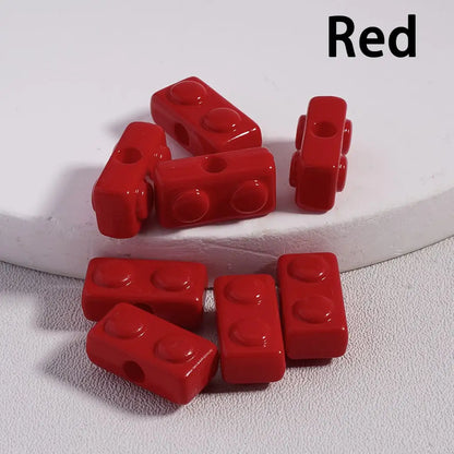 Mini Cute Solid Color Acrylic Building Block Beads for Handmade DIY Accessories