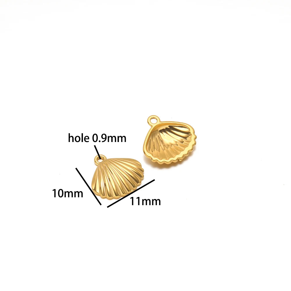 Hot Sale 18k Gold Plated Stainless Steel Enamel Crab Starfish Turtle Octopus Shell Charm Pendant for DIY Necklace Jewelry Making