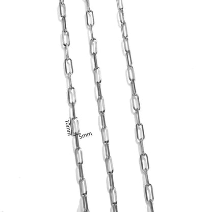 D390 Ins Permanent Jewelry Chain Paper Clip Bulk Stainless Steel Chains Cross PVD Gold Silver Chains for Luxury Making