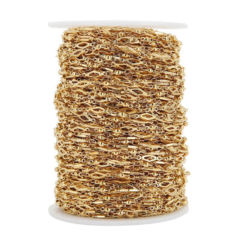 B3275 4mm Gold Filled Chain Bead Chain Stainless Steel Chain for Making