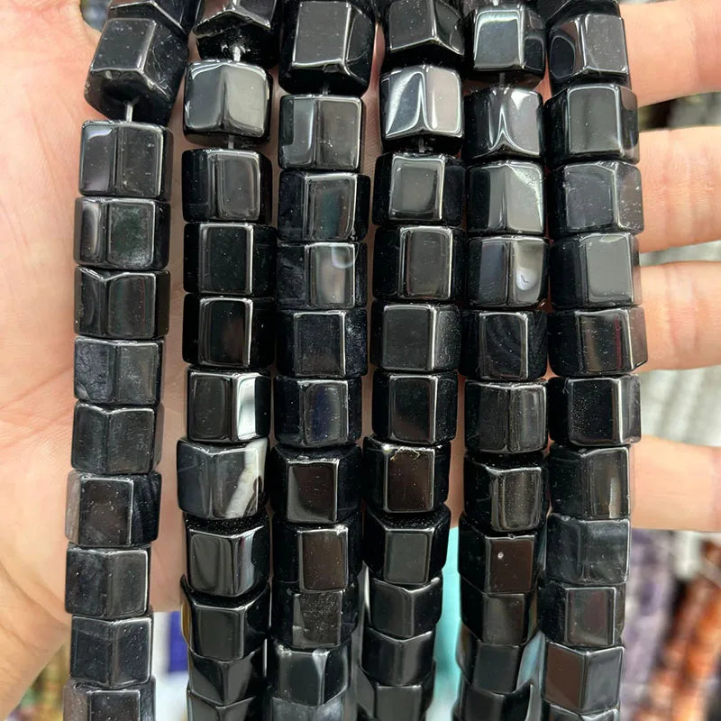 Natural Hexagon Prisms Stone Gemstone Irregular Bead, Hexagonal Rondelle Rondel Beads for DIY Jewelry Making 10x14mm, 19-20cm 8"