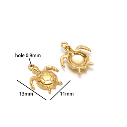 Hot Sale 18k Gold Plated Stainless Steel Enamel Crab Starfish Turtle Octopus Shell Charm Pendant for DIY Necklace Jewelry Making