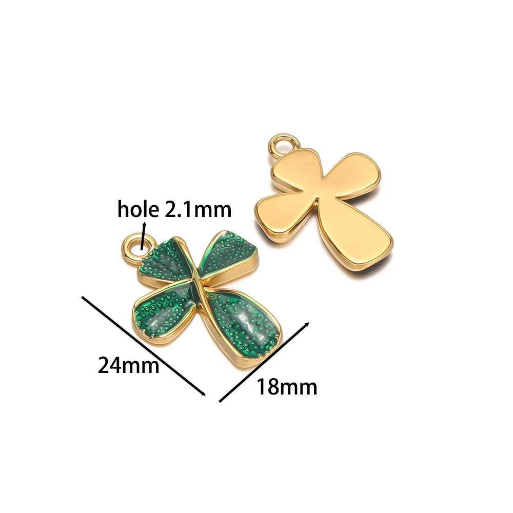 New Arrival Stainless Steel 18k Gold Plated Enamel Cross Charm Pendant for Diy Jewelry Making Wholesale Accessories