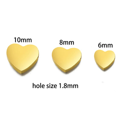 Europe Popular Pendants Stainless Steel Gold Plated Horizontal Vertical Hole Heart Star Charm Pendant for Necklace Making